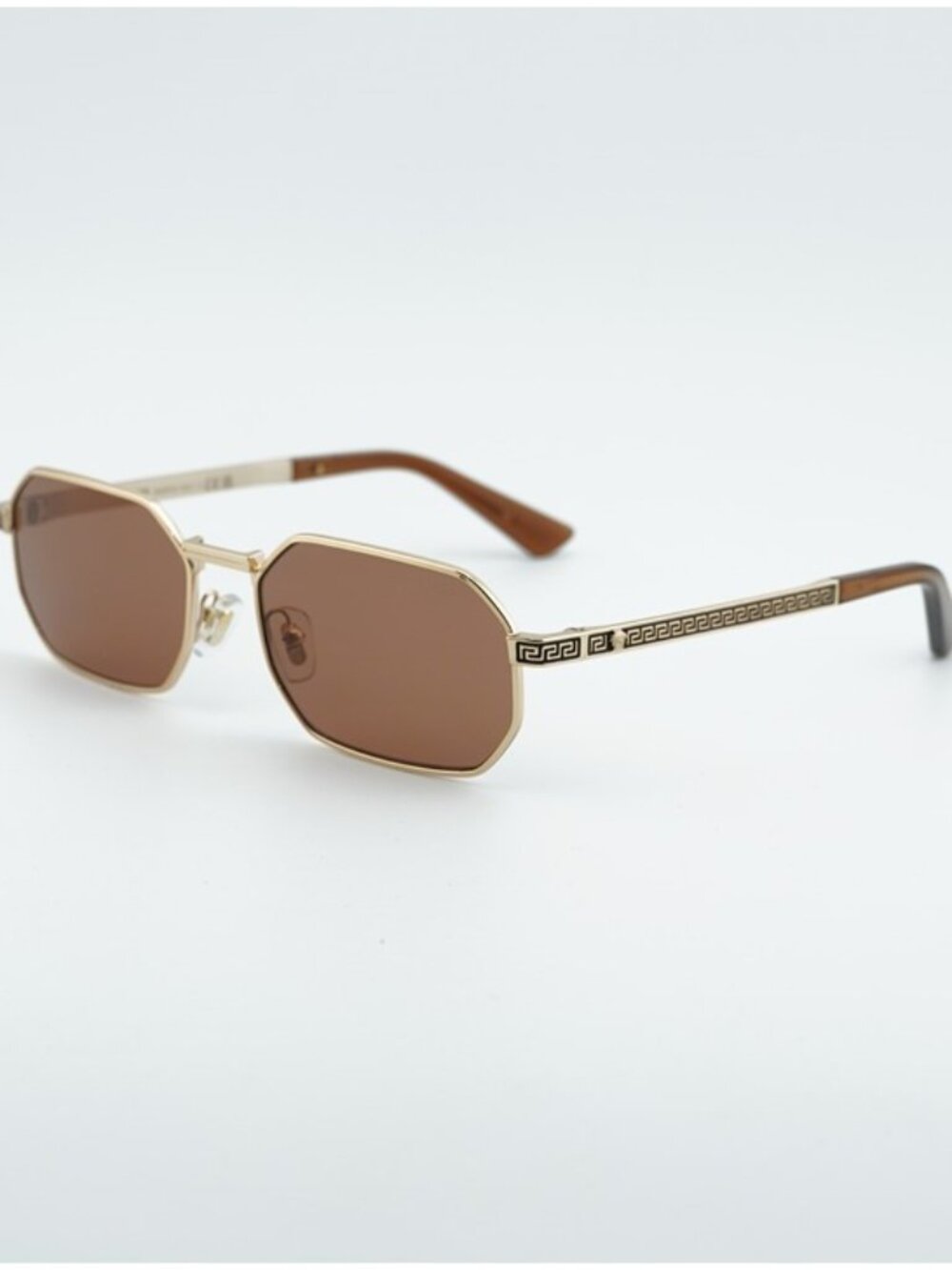 Versace VE2297 100273 Sunglasses Gold Rectangle Frame, Brown Lenses